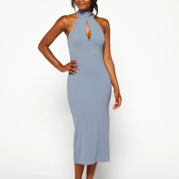 WAYF - Large Sleeveless Turtleneck Knit Midi Dress - Picture 1 of 5
